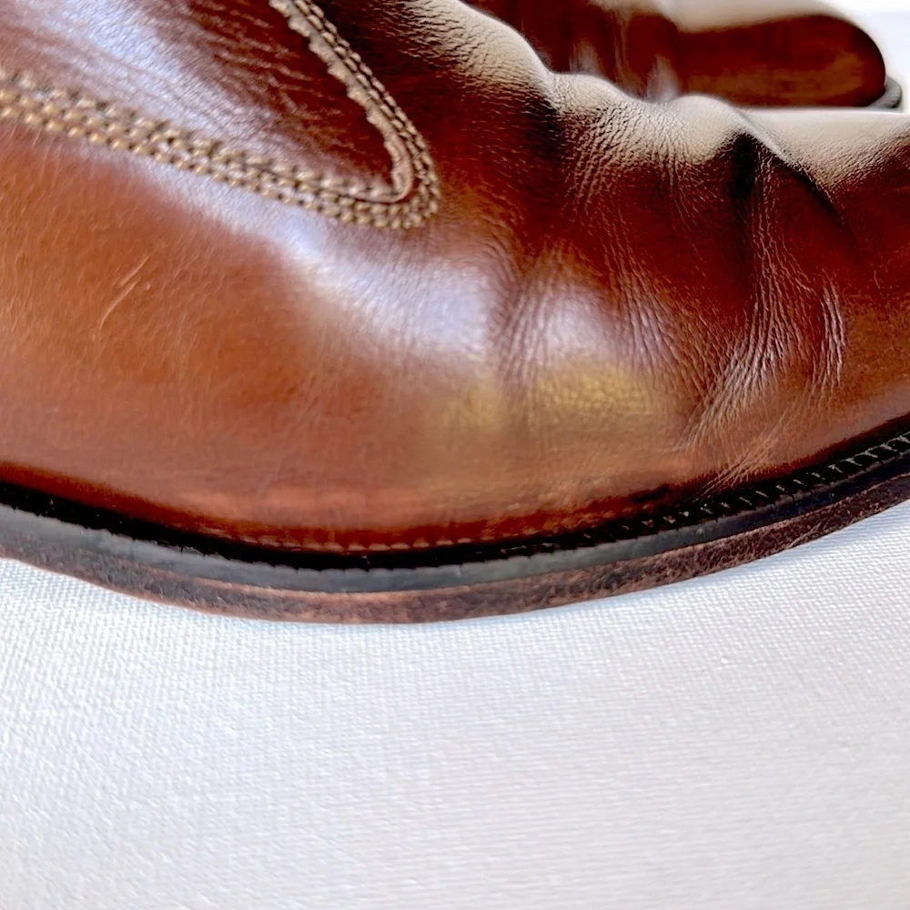Vintage Florsheim Brown Leather Zip Up Square Toe Chelsea Boots Size 9 1/2 mens